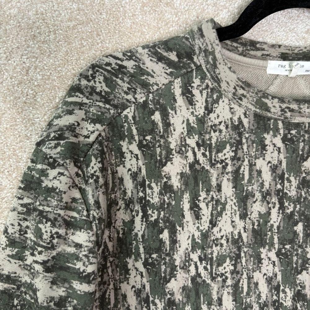 RAG & BONE Pullover Sweatshirt Size XS Crewneck Army Green Organic Cotton